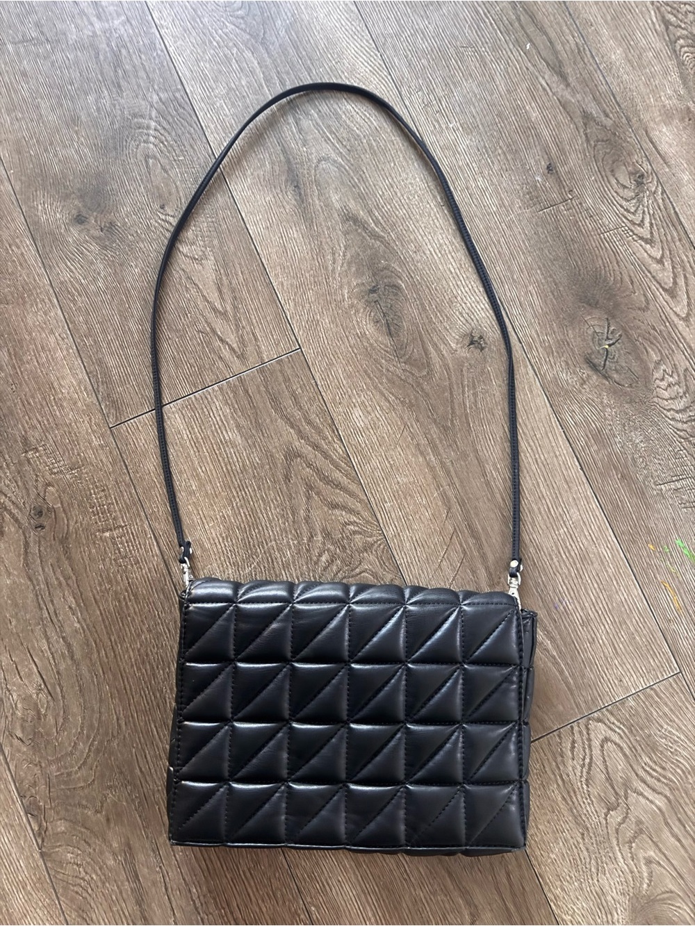 Zara Quilted Black Crossbody Shoulder Bag - Sleek Everyday Style